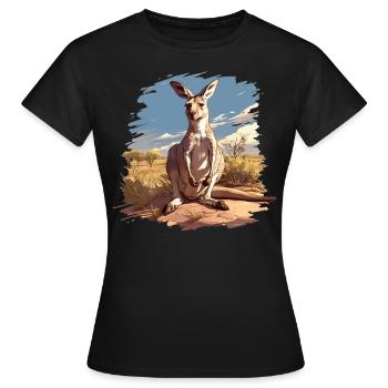 Kangourous Kangourou - T-shirt Femme - noir - Devant - AI Model Female 172 dark (172cm)