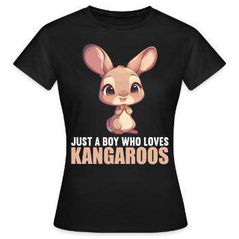 Kangourous Kangourou - T-shirt Femme - noir - Devant - AI Model Female 172 dark (172cm)