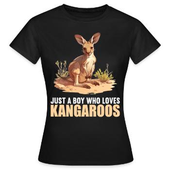 Kangourous Kangourou - T-shirt Femme - noir - Devant - AI Model Female 172 dark (172cm)