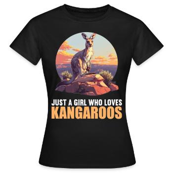 Kangourous Kangourou - T-shirt Femme - noir - Devant - AI Model Female 172 dark (172cm)