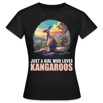 Kangourous Kangourou - T-shirt Femme - noir - Devant - AI Model Female 172 dark (172cm)