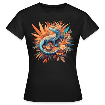 Eidechsen Eidechse - Frauen T-Shirt - Schwarz - Vorne - AI Model Female 172 dark (172cm)