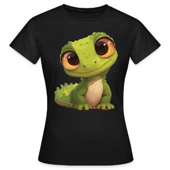 Eidechsen Eidechse - Frauen T-Shirt - Schwarz - Vorne - AI Model Female 172 dark (172cm)