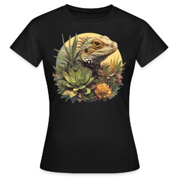 Eidechsen Eidechse - Frauen T-Shirt - Schwarz - Vorne - AI Model Female 172 dark (172cm)