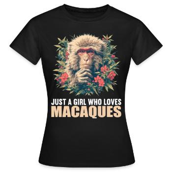 Makaken Makake - Frauen T-Shirt - Schwarz - Vorne - AI Model Female 172 dark (172cm)