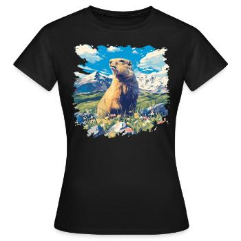 Marmottes Marmottes - T-shirt Femme - noir - Devant - AI Model Female 172 dark (172cm)