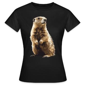 Marmottes Marmottes - T-shirt Femme - noir - Devant - AI Model Female 172 dark (172cm)
