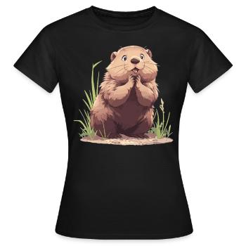 Marmottes Marmottes - T-shirt Femme - noir - Devant - AI Model Female 172 dark (172cm)