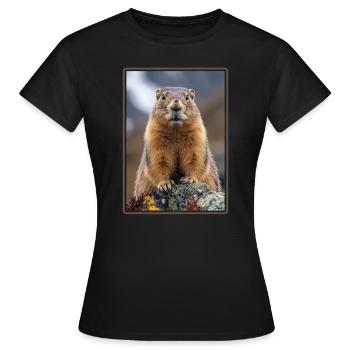 Murmeltiere Murmeltier - Frauen T-Shirt - Schwarz - Vorne - AI Model Female 172 dark (172cm)