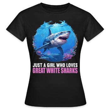 Great White Sharks Great White Shark - Women's T-Shirt - black - Front - AI Model Female 172 dark (172cm)