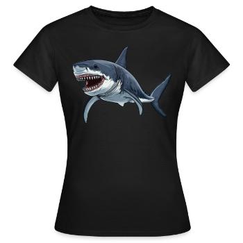 Haie Hai - Frauen T-Shirt - Schwarz - Vorne - AI Model Female 172 dark (172cm)