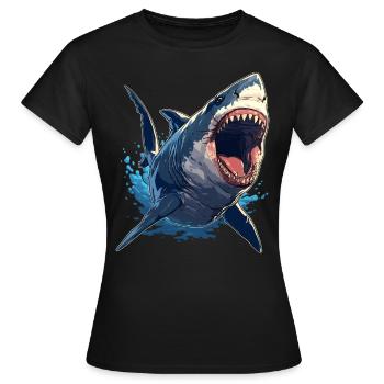 Haie Hai - Frauen T-Shirt - Schwarz - Vorne - AI Model Female 172 dark (172cm)