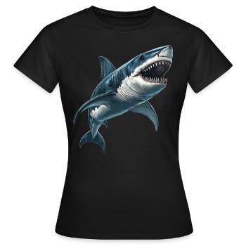 Haie Hai - Frauen T-Shirt - Schwarz - Vorne - AI Model Female 172 dark (172cm)
