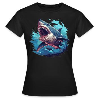 Haie Hai - Frauen T-Shirt - Schwarz - Vorne - AI Model Female 172 dark (172cm)