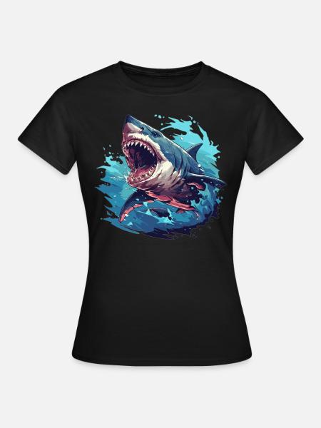 Haie Hai - Frauen T-Shirt - Schwarz