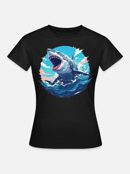 Haie Hai - Frauen T-Shirt - Schwarz
