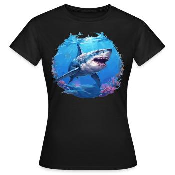 Haie Hai - Frauen T-Shirt - Schwarz - Vorne - AI Model Female 172 dark (172cm)