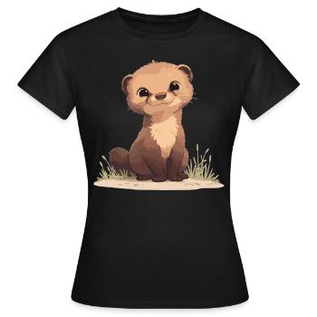 La mangouste de mangouste - T-shirt Femme - noir - Devant - AI Model Female 172 dark (172cm)