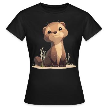 La mangouste de mangouste - T-shirt Femme - noir - Devant - AI Model Female 172 dark (172cm)