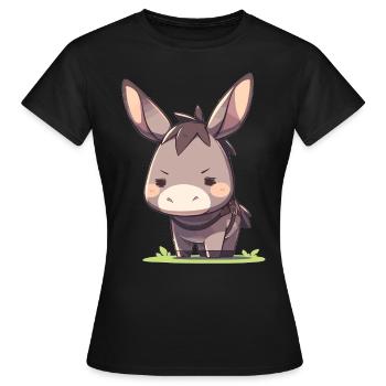 Maultiere Maultier - Frauen T-Shirt - Schwarz - Vorne - AI Model Female 172 dark (172cm)