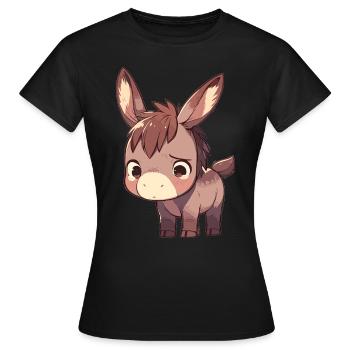 Maultiere Maultier - Frauen T-Shirt - Schwarz - Vorne - AI Model Female 172 dark (172cm)