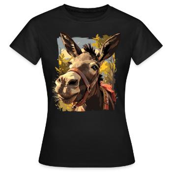Maultiere Maultier - Frauen T-Shirt - Schwarz - Vorne - AI Model Female 172 dark (172cm)