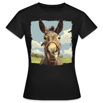 Maultiere Maultier - Frauen T-Shirt - Schwarz - Vorne - AI Model Female 172 dark (172cm)