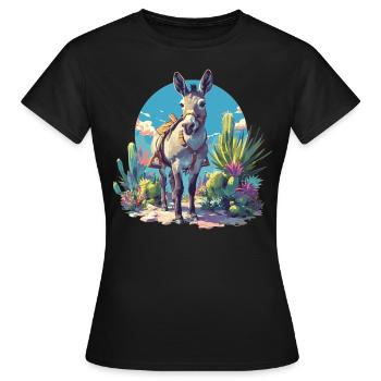 Maultiere Maultier - Frauen T-Shirt - Schwarz - Vorne - AI Model Female 172 dark (172cm)