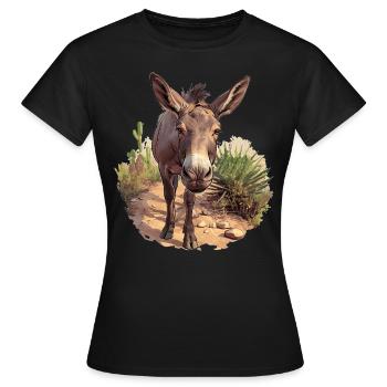 Maultiere Maultier - Frauen T-Shirt - Schwarz - Vorne - AI Model Female 172 dark (172cm)