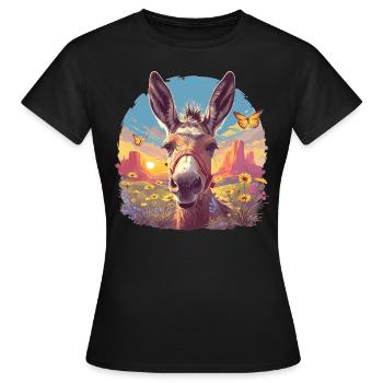 Maultiere Maultier - Frauen T-Shirt - Schwarz - Vorne - AI Model Female 172 dark (172cm)