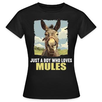Maultiere Maultier - Frauen T-Shirt - Schwarz - Vorne - AI Model Female 172 dark (172cm)
