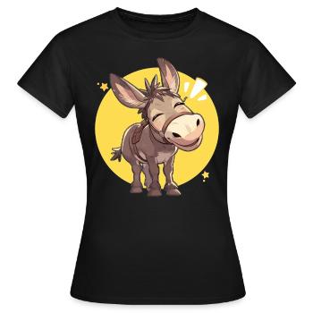 Maultiere Maultier - Frauen T-Shirt - Schwarz - Vorne - AI Model Female 172 dark (172cm)