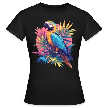 Papageie Papagei - Frauen T-Shirt - Schwarz - Vorne - AI Model Female 172 dark (172cm)