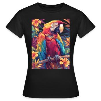 Papageie Papagei - Frauen T-Shirt - Schwarz - Vorne - AI Model Female 172 dark (172cm)