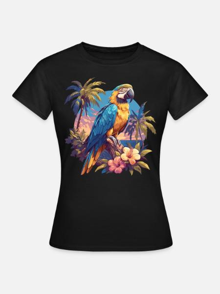 Papageie Papagei - Dame-T-shirt - sort