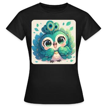Paons Paon - T-shirt Femme - noir - Devant - AI Model Female 172 dark (172cm)