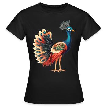 Paons Paon - T-shirt Femme - noir - Devant - AI Model Female 172 dark (172cm)