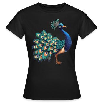 Paons Paon - T-shirt Femme - noir - Devant - AI Model Female 172 dark (172cm)
