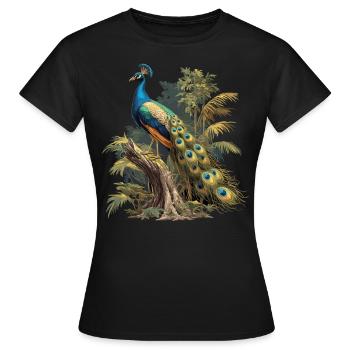 Paons Paon - T-shirt Femme - noir - Devant - AI Model Female 172 dark (172cm)