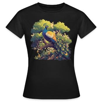 Paons Paon - T-shirt Femme - noir - Devant - AI Model Female 172 dark (172cm)