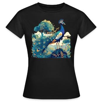 Paons Paon - T-shirt Femme - noir - Devant - AI Model Female 172 dark (172cm)