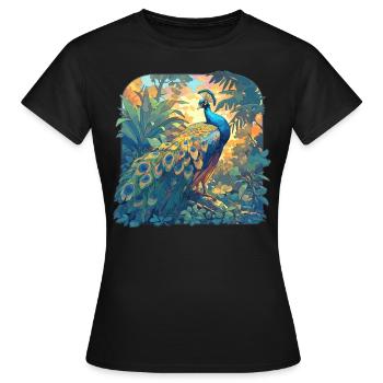 Paons Paon - T-shirt Femme - noir - Devant - AI Model Female 172 dark (172cm)
