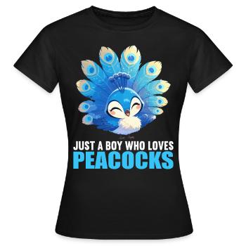 Paons Paon - T-shirt Femme - noir - Devant - AI Model Female 172 dark (172cm)