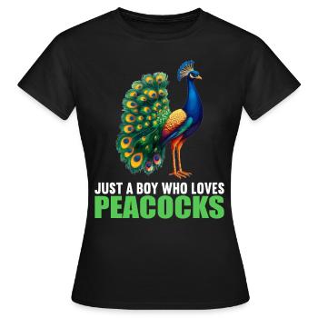 Paons Paon - T-shirt Femme - noir - Devant - AI Model Female 172 dark (172cm)