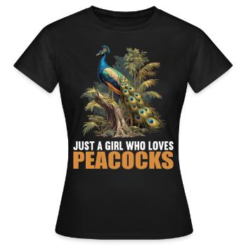 Paons Paon - T-shirt Femme - noir - Devant - AI Model Female 172 dark (172cm)