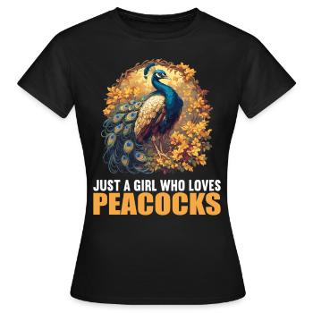 Paons Paon - T-shirt Femme - noir - Devant - AI Model Female 172 dark (172cm)