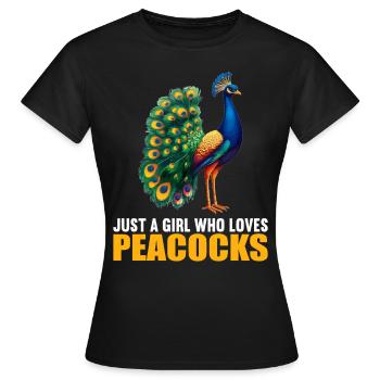 Paons Paon - T-shirt Femme - noir - Devant - AI Model Female 172 dark (172cm)