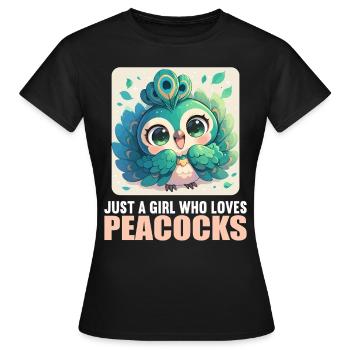 Paons Paon - T-shirt Femme - noir - Devant - AI Model Female 172 dark (172cm)