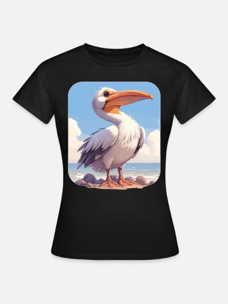 Pelikane Pelikan - Frauen T-Shirt - Schwarz