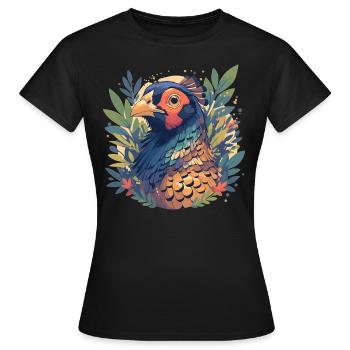 Fasane Fasan - Frauen T-Shirt - Schwarz - Vorne - AI Model Female 172 dark (172cm)